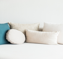 custom round cushions  along pillows
