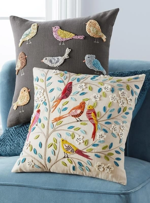 customized cushions beautifil birds and leaf design
