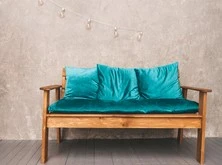 outdoor cushions blue valvet bench cushions