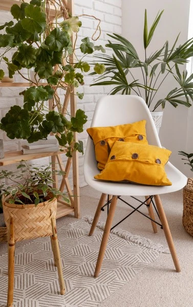 outdoor cushions yellow color cushions with white chair