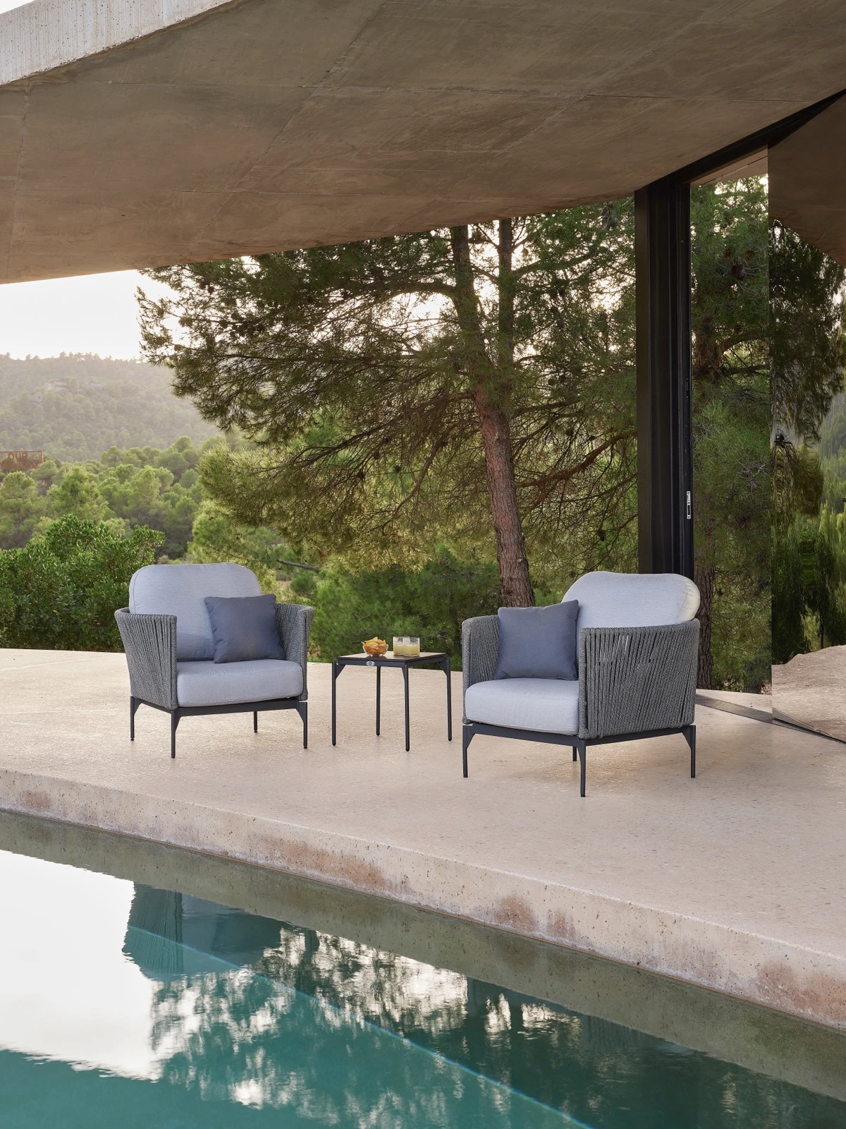 outdoor upholstery with grey combination