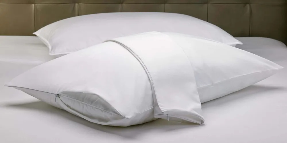 White bed pillow